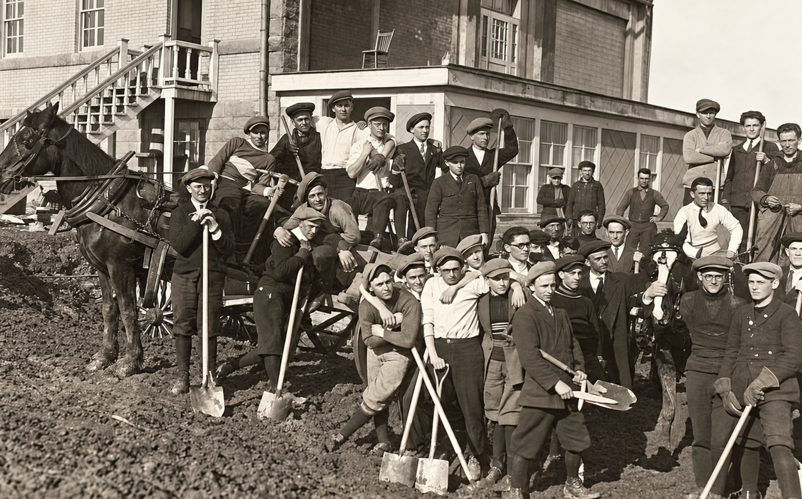 Le troisième collège en construction en 1924