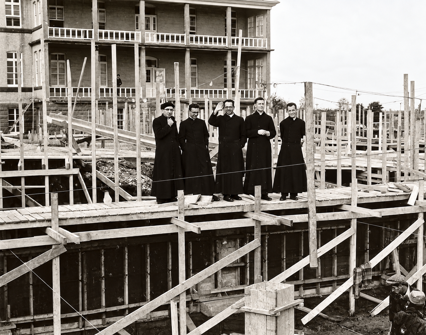 Agrandissement du collège en 1955